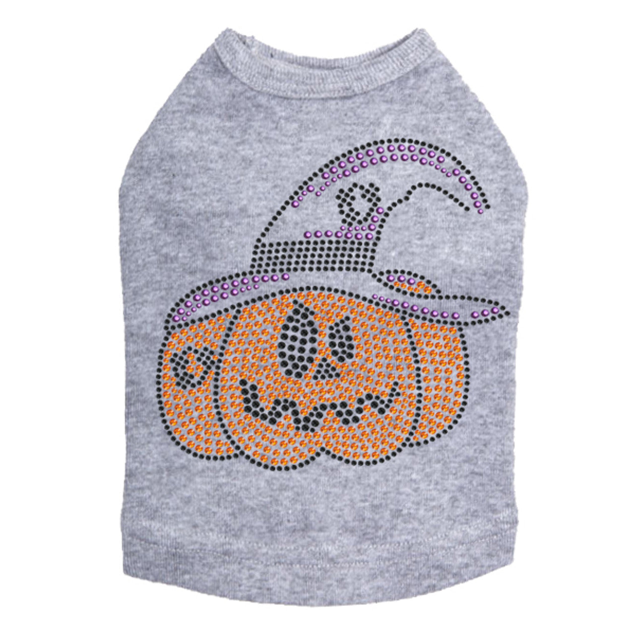 Jack O'Lantern with Hat - Dog Tank