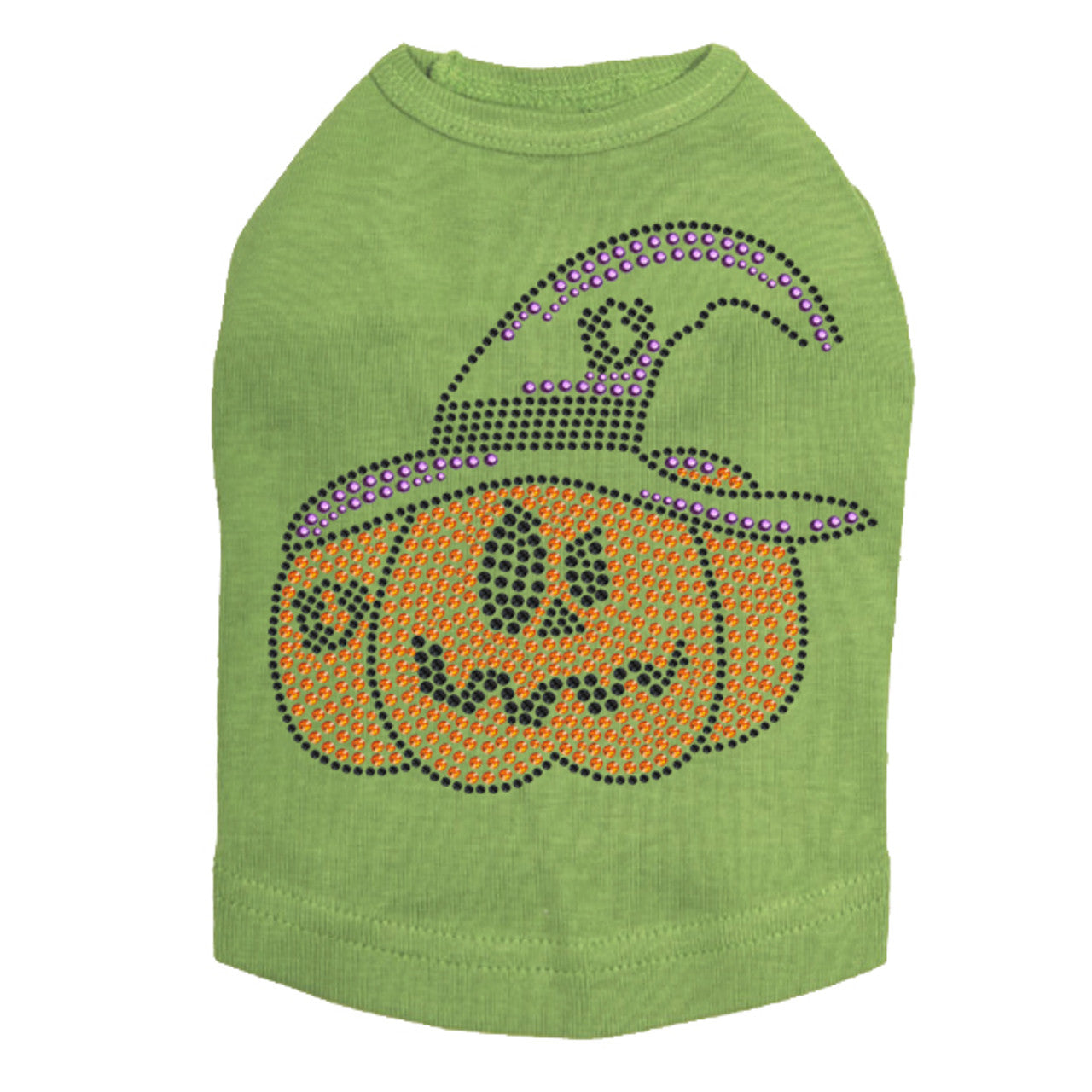 Jack O'Lantern with Hat - Dog Tank