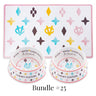 White Chewy Vuiton Bowls & Mat Bundle #25