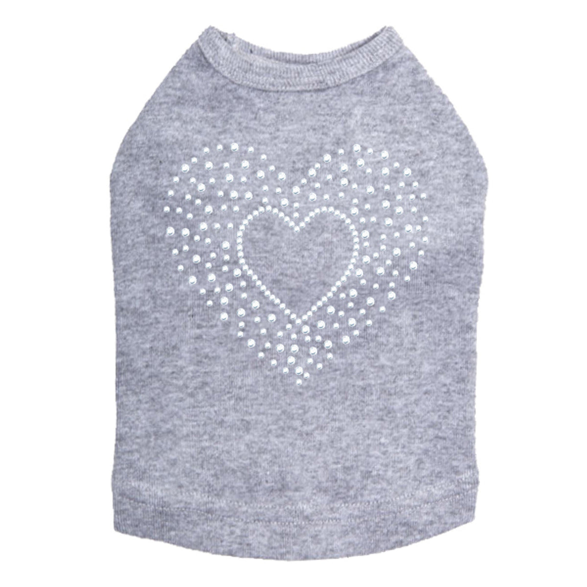 Heart with Scattered Stones - Dog Tank