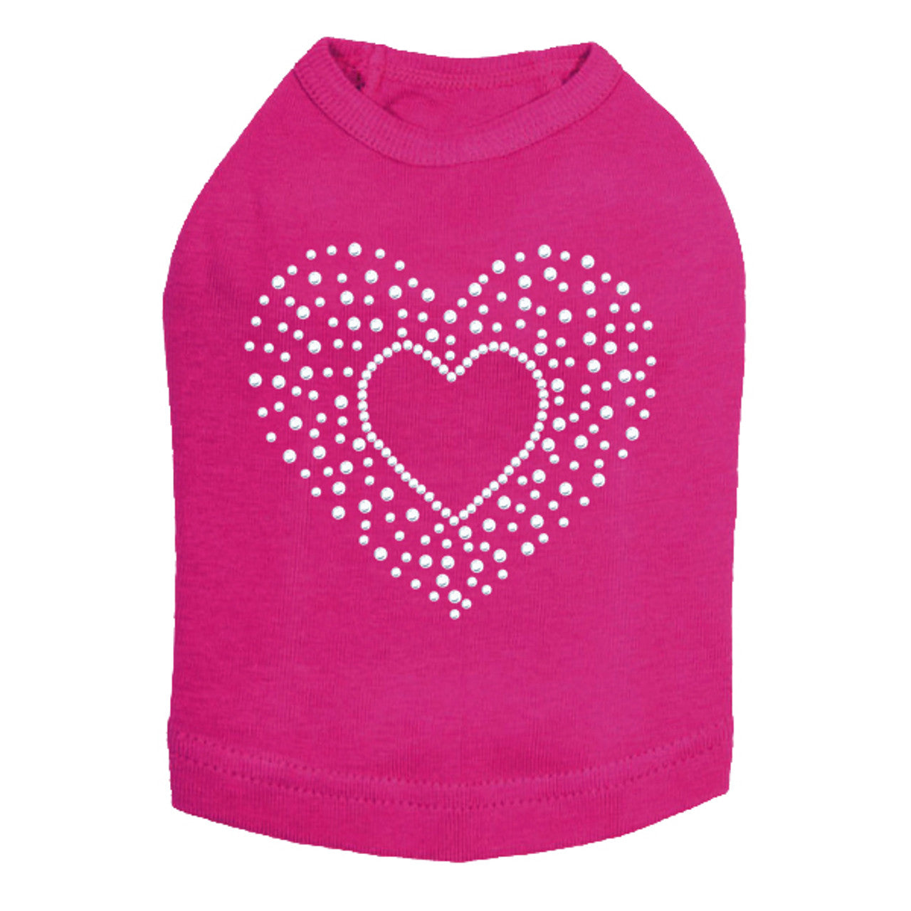 Heart with Scattered Stones - Dog Tank