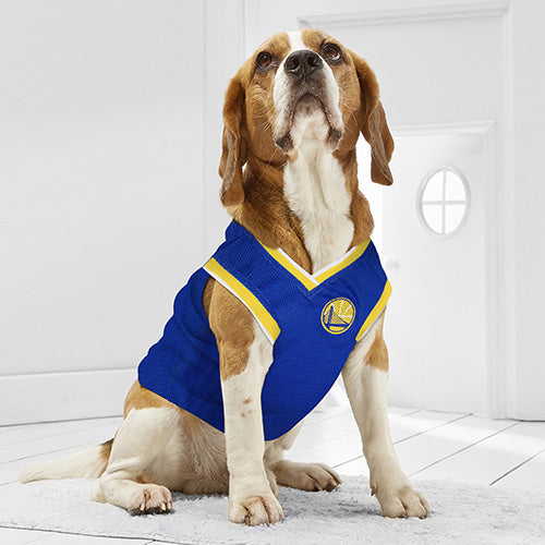 Golden State Warriors Mesh Basketball Jersey by Pets First - HT Animal Supply