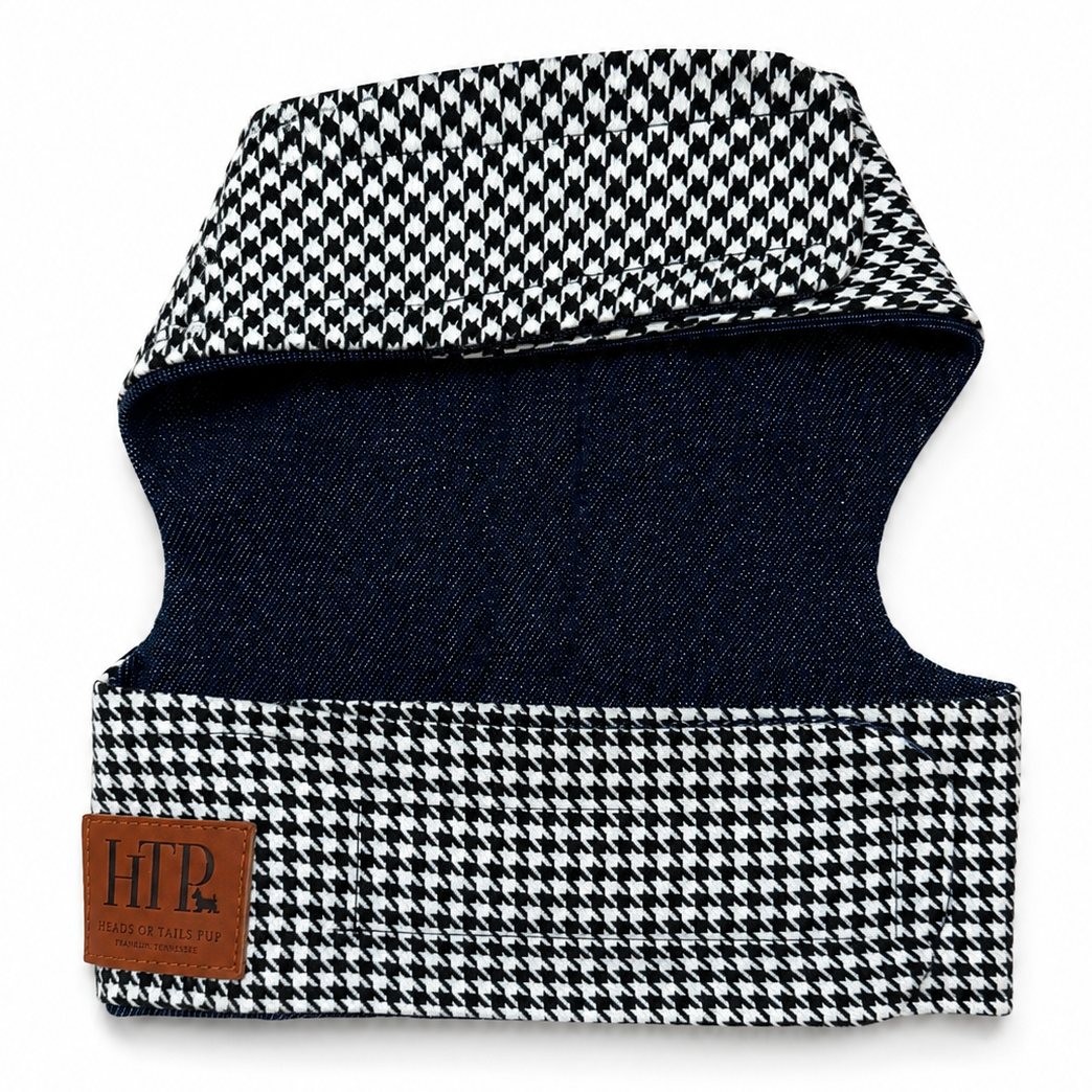 Heads or Tails Pup Houndstooth Dog Harness