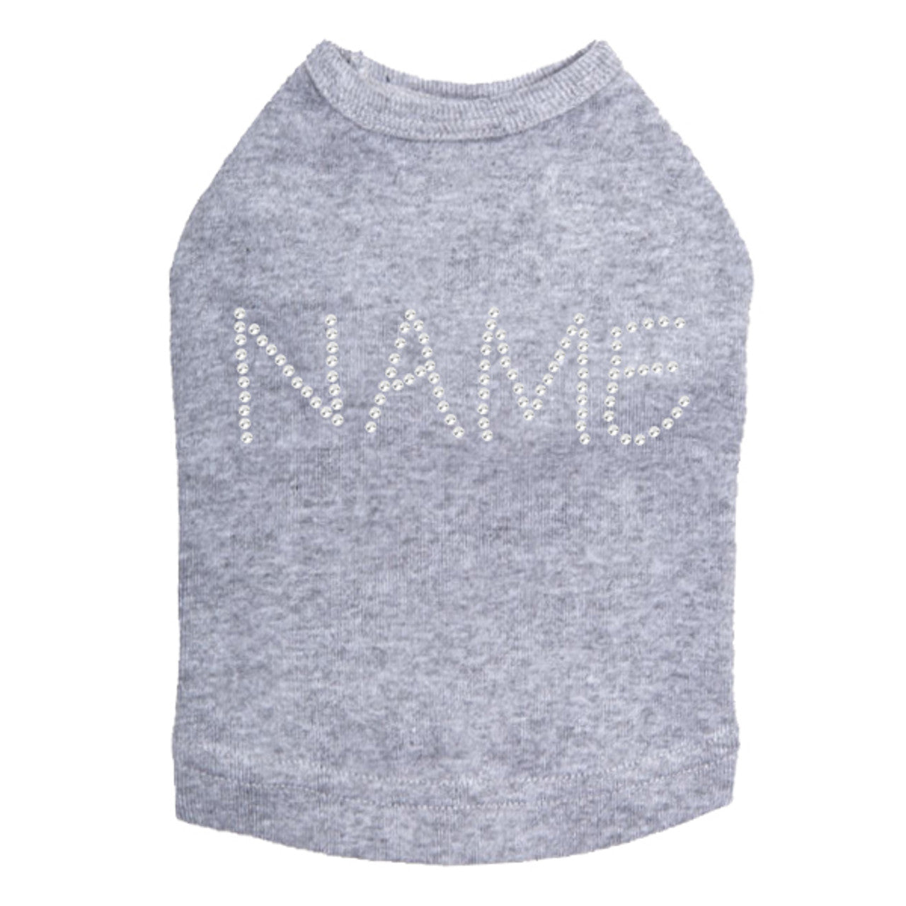 Custom Name or Phrase - Clear Rhinestones - Dog Tank