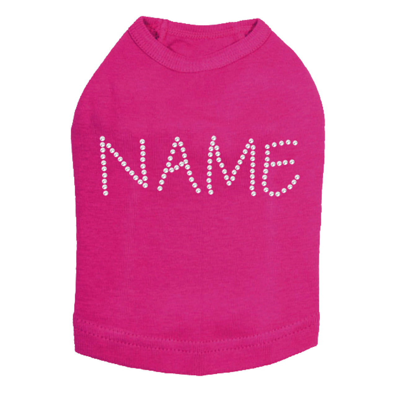 Custom Name or Phrase - Clear Rhinestones - Dog Tank