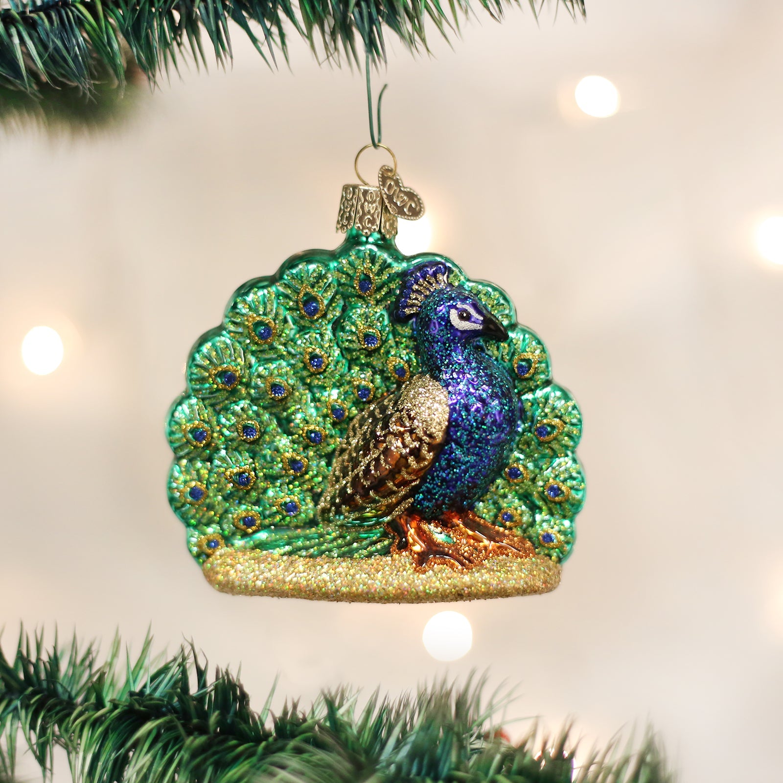 Old World Christmas: Proud Peacock Christmas Ornament