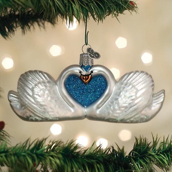 Old World Christmas: Swans In Love Christmas Ornament