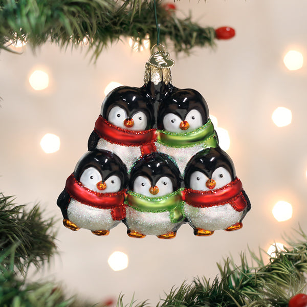 Old World Christmas: Penguin Family Of 5 Christmas Ornament