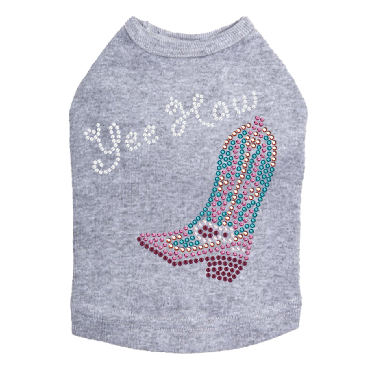 Boot (Pink & Turquoise with Yee Haw) - Dog Tank