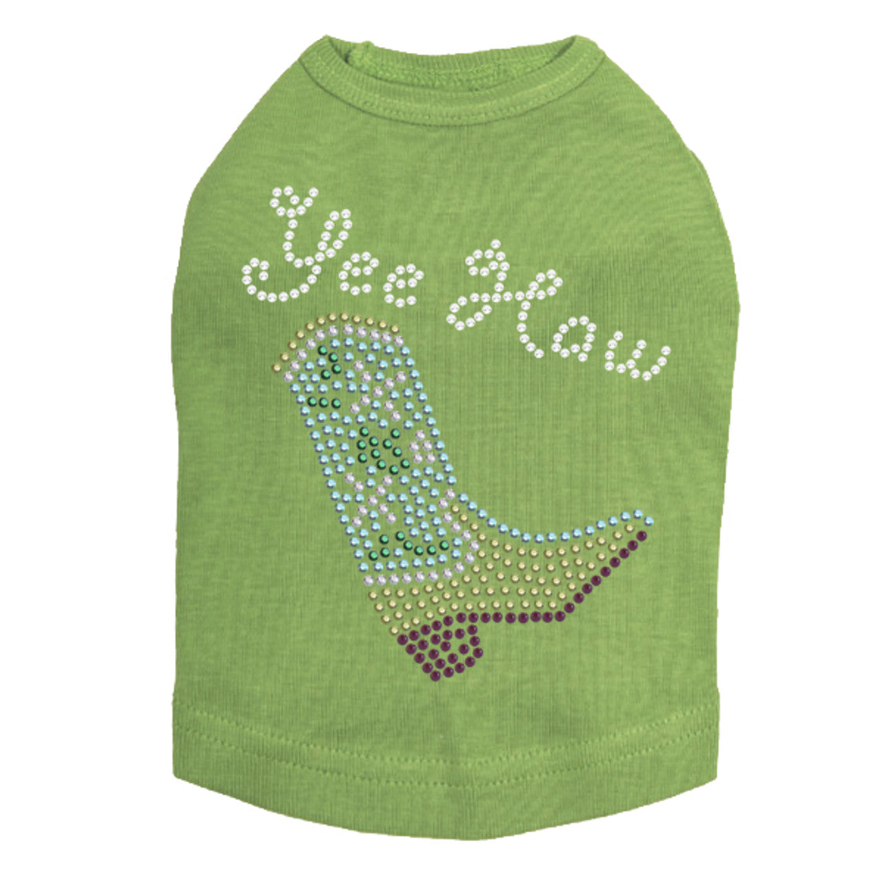 Boot (Green & Turquoise with Yee Haw) - Dog Tank
