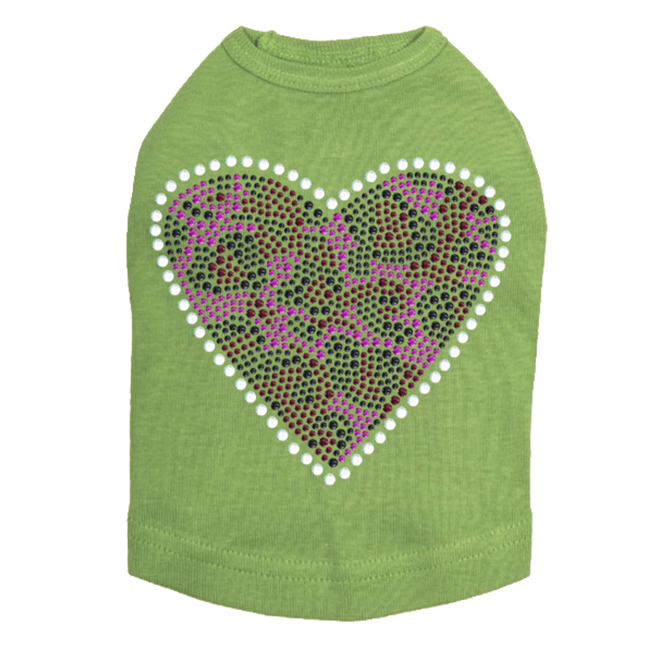 Fuchsia Leopard Heart - Dog Tank