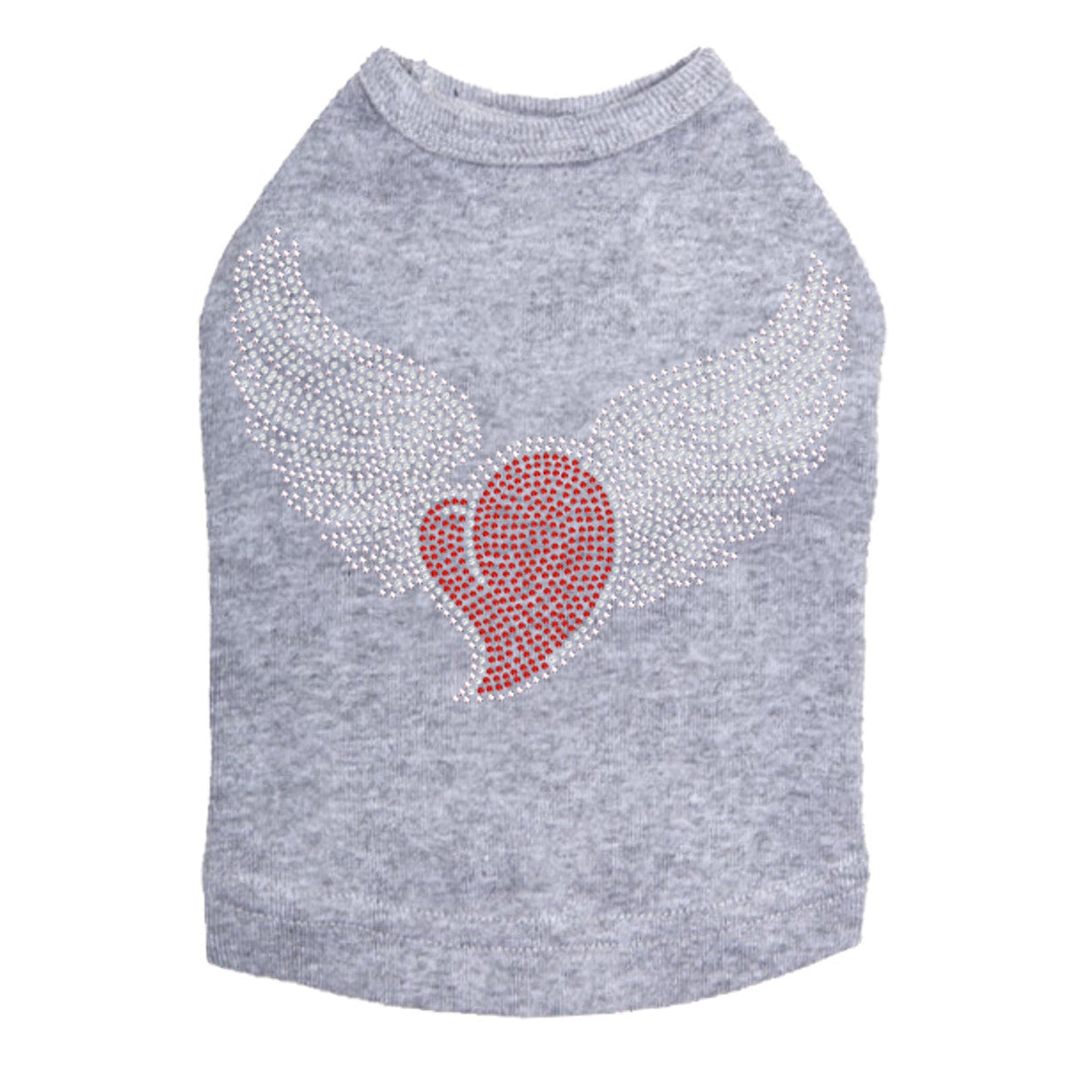 Red Rhinestone Heart - Dog Tank
