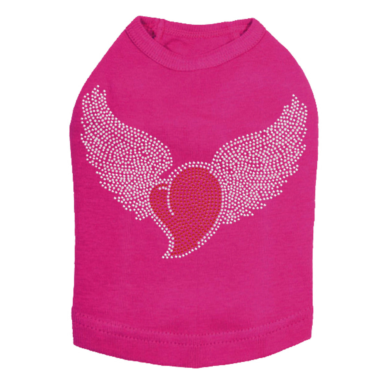 Red Rhinestone Heart - Dog Tank