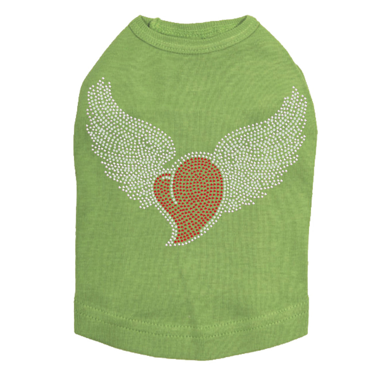 Red Rhinestone Heart - Dog Tank