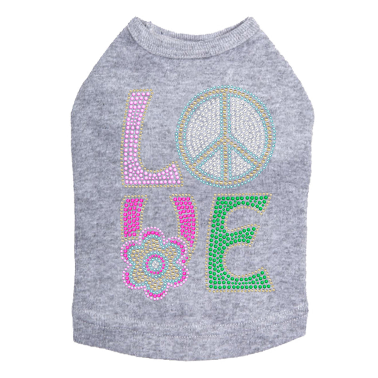 Love with Peace Sign & Flower - Dog Tank
