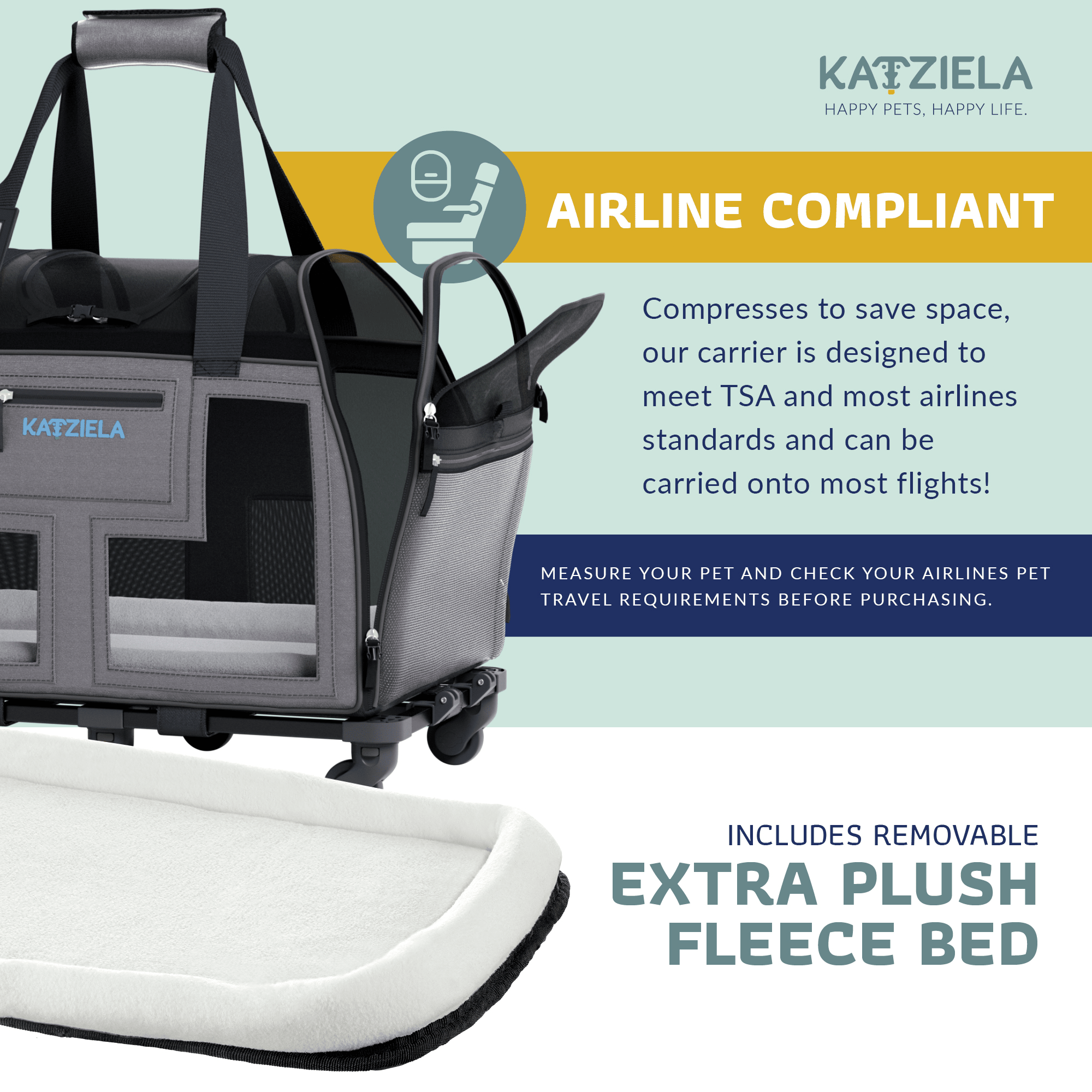Luxury Lorry Pet Carrier with Removable Wheels and Telescopic Handle | HT Animal Supply