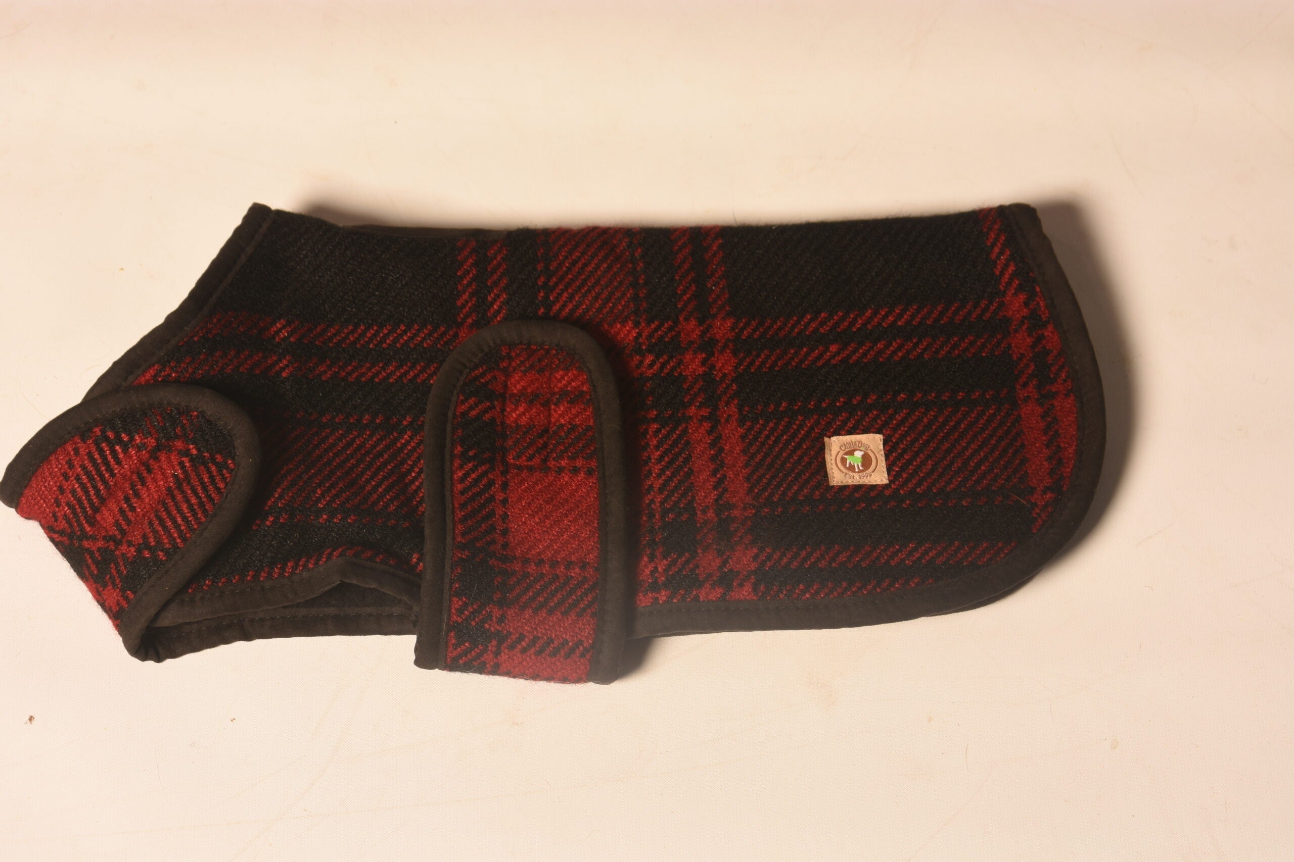 Black & Red Plaid Blanket Dog Coat