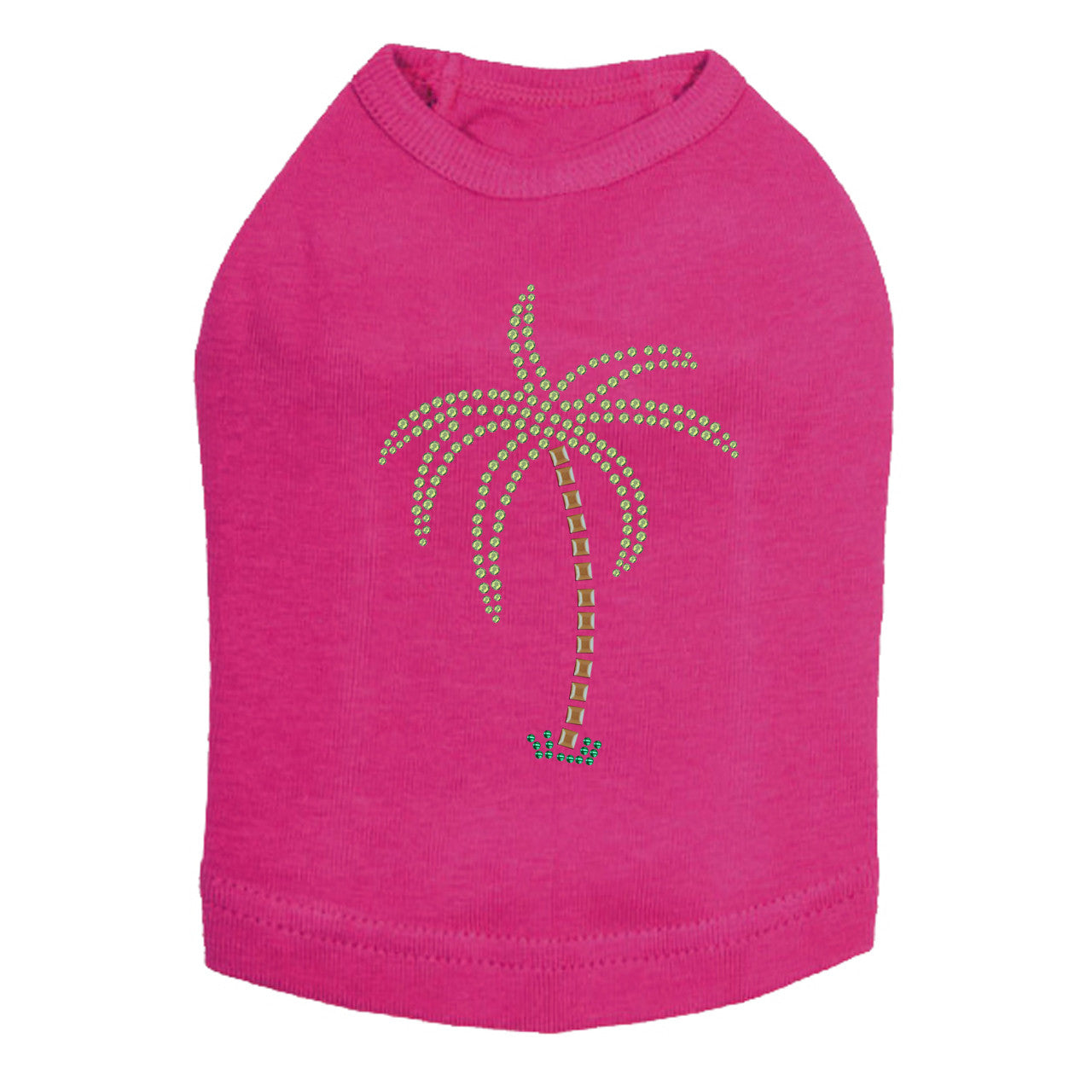 Palm Tree (Green Rhinestones) - Dog Tank