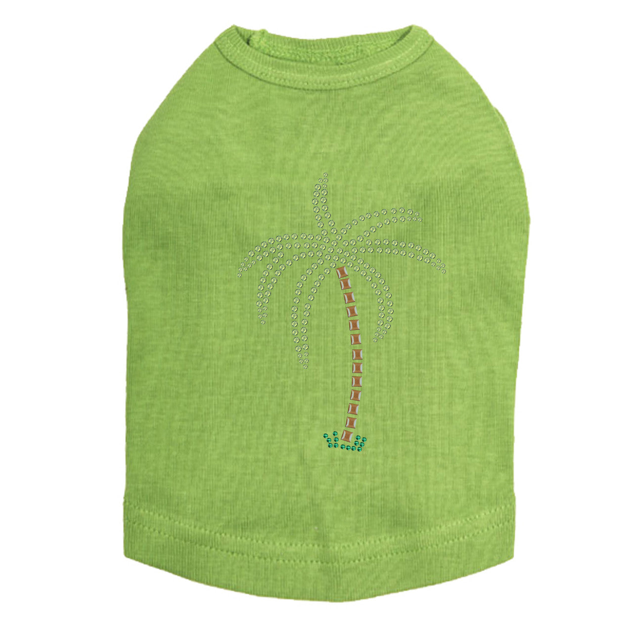 Palm Tree (Green Rhinestones) - Dog Tank