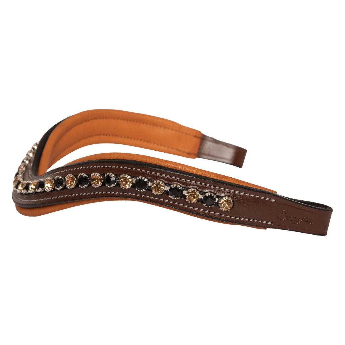 ExionPro Large Dual Coloured Glittering Black, Golden Crystal Browband | HT Animal Supply
