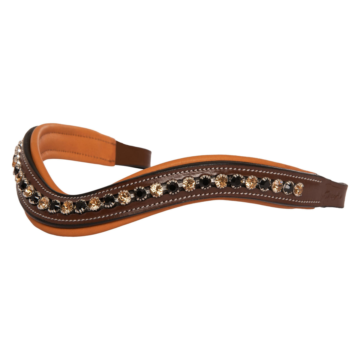ExionPro Large Dual Coloured Glittering Black, Golden Crystal Browband | HT Animal Supply
