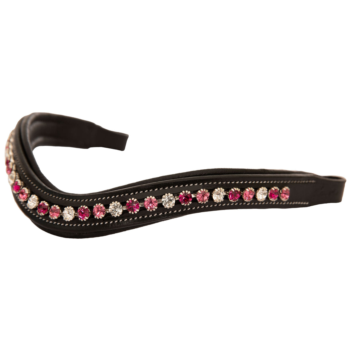 ExionPro Designer Clear Light Pink & Maroon linked Crystal Browband | HT Animal Supply