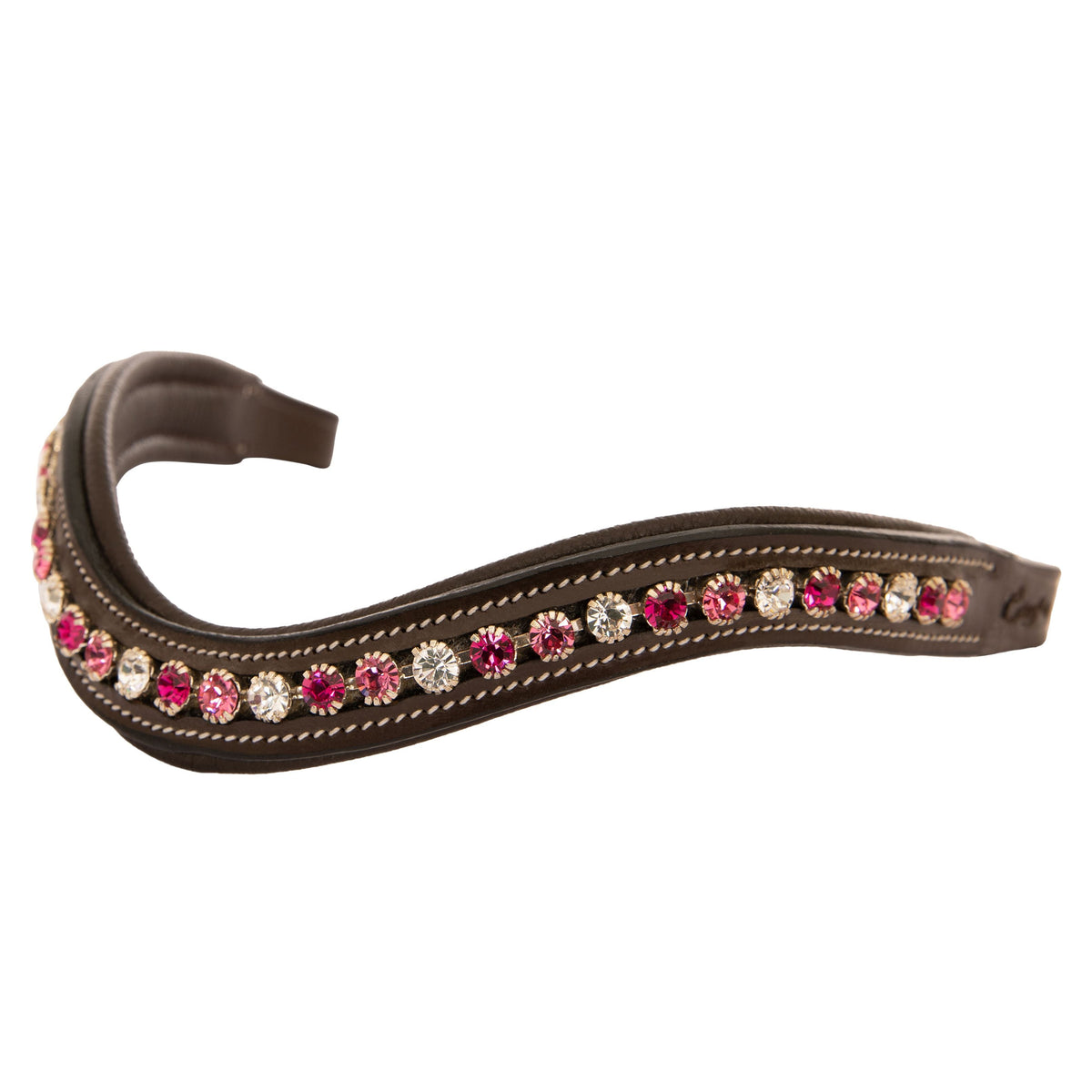 ExionPro Designer Clear Light Pink & Maroon linked Crystal Browband | HT Animal Supply