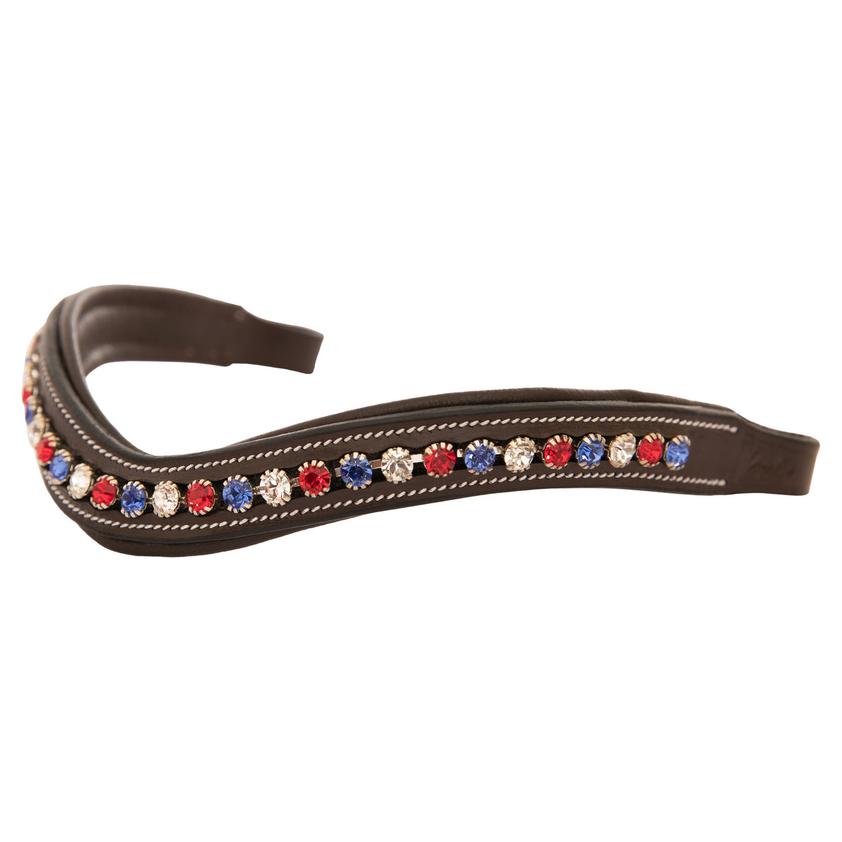 ExionPro Designer Red, Blue & White linked Crystal Browband | HT Animal Supply