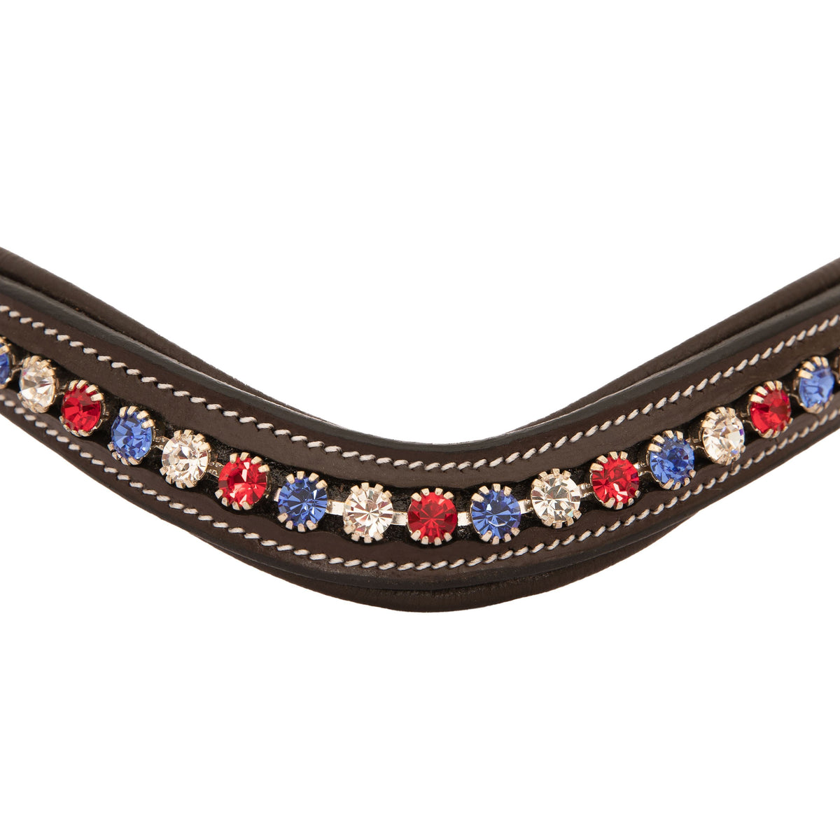 ExionPro Designer Red, Blue & White linked Crystal Browband | HT Animal Supply
