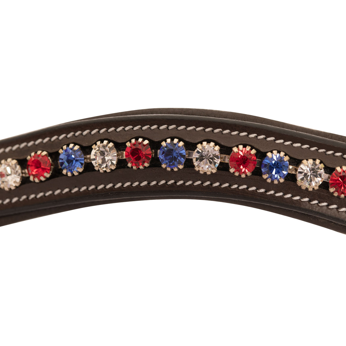 ExionPro Designer Red, Blue & White linked Crystal Browband | HT Animal Supply