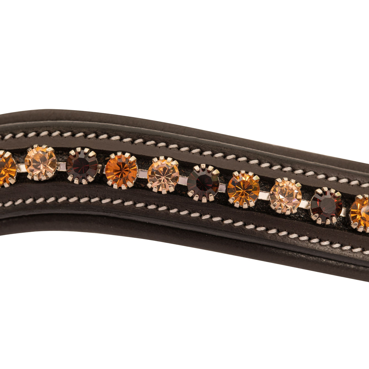 ExionPro Elegant Soft Padded Light Peach, Burgundy, Topaz Colored Crystal Browband | HT Animal Supply