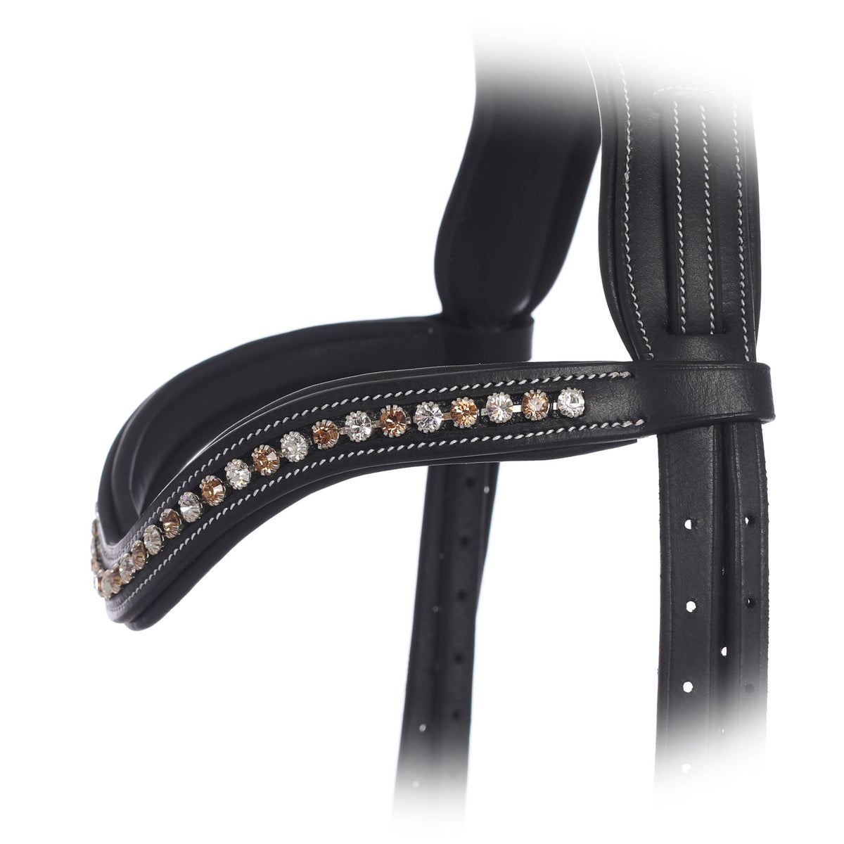 ExionPro Elegant Soft Padded Light Peach, Clear Crystal Browband | HT Animal Supply