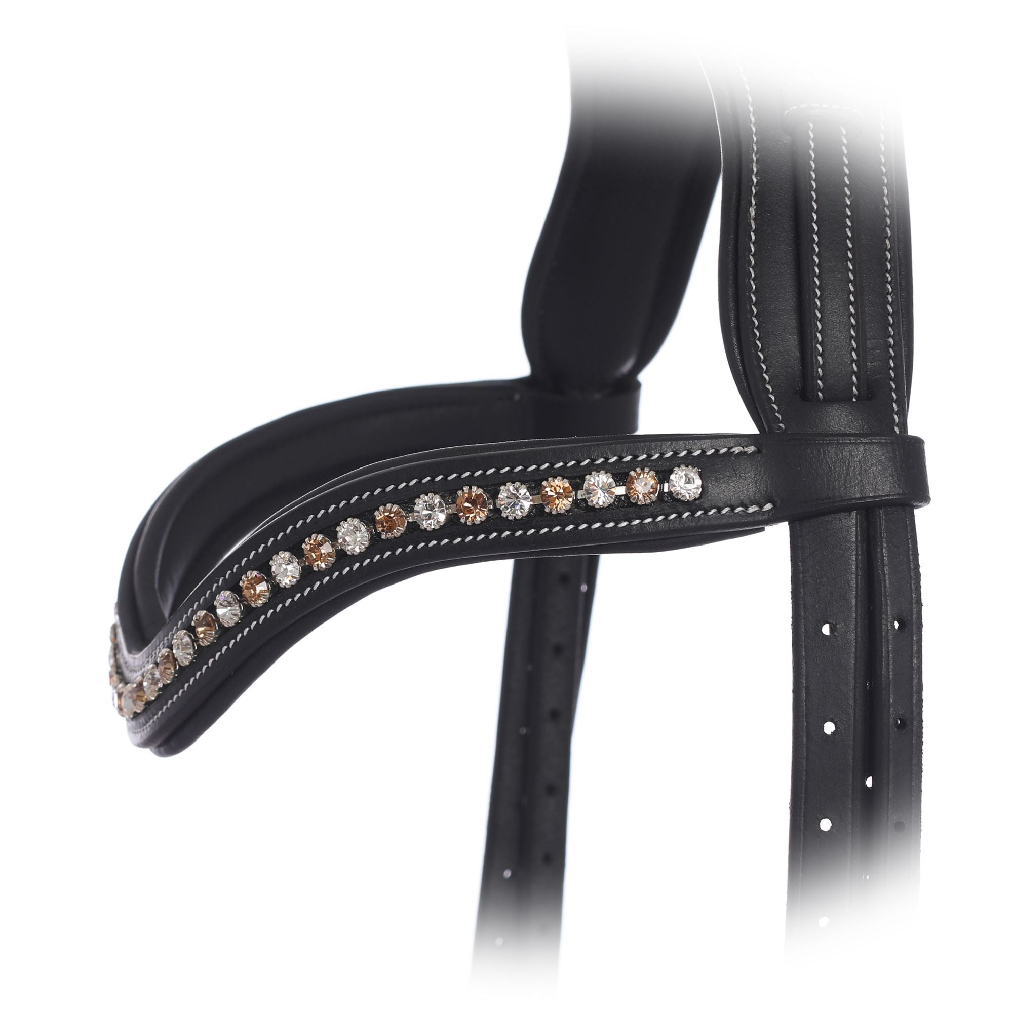 ExionPro Elegant Soft Padded Light Peach, Clear Crystal Browband - HT Animal Supply