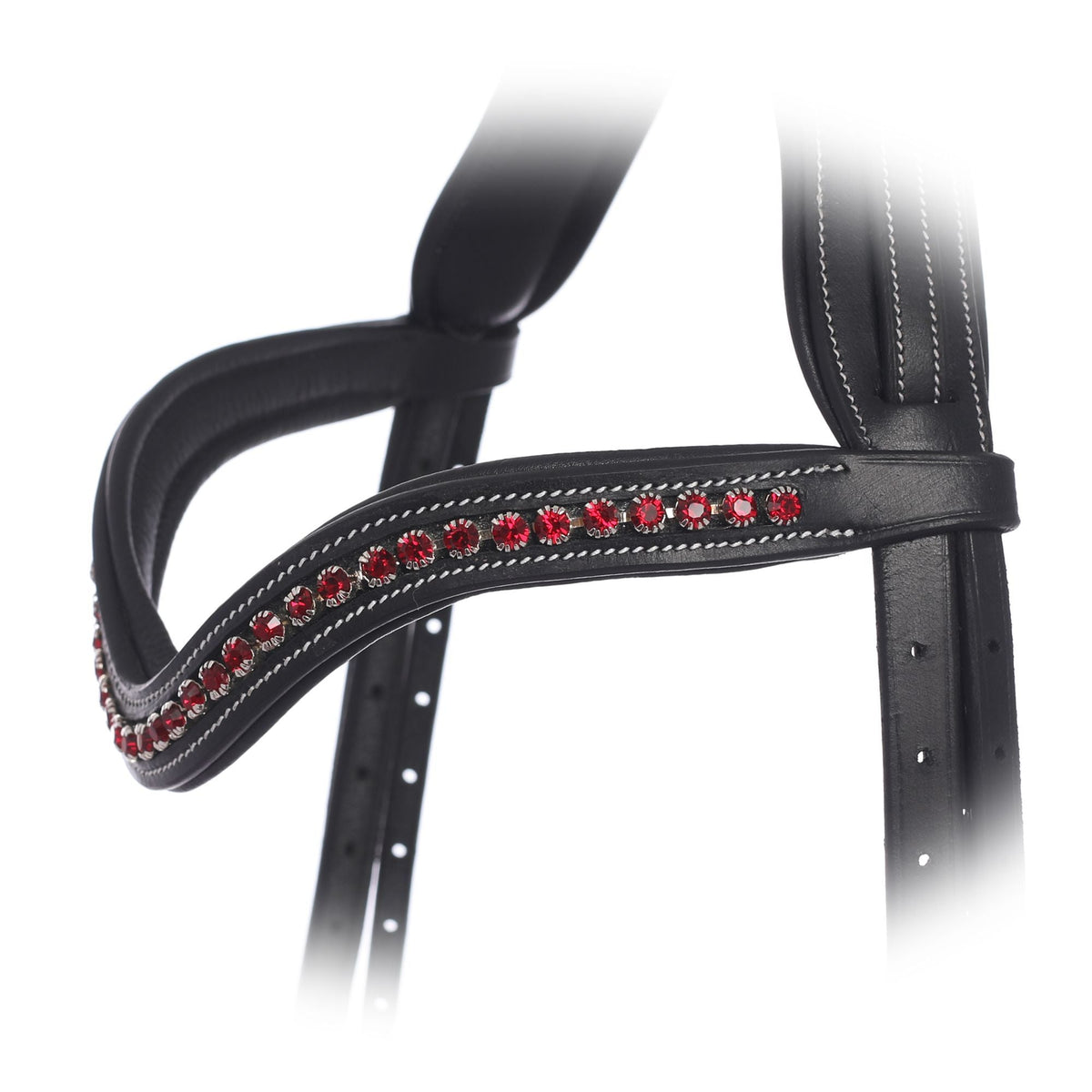 ExionPro Elegant Deep Curved Soft Padded Siam Crystal Decorated Browband | HT Animal Supply