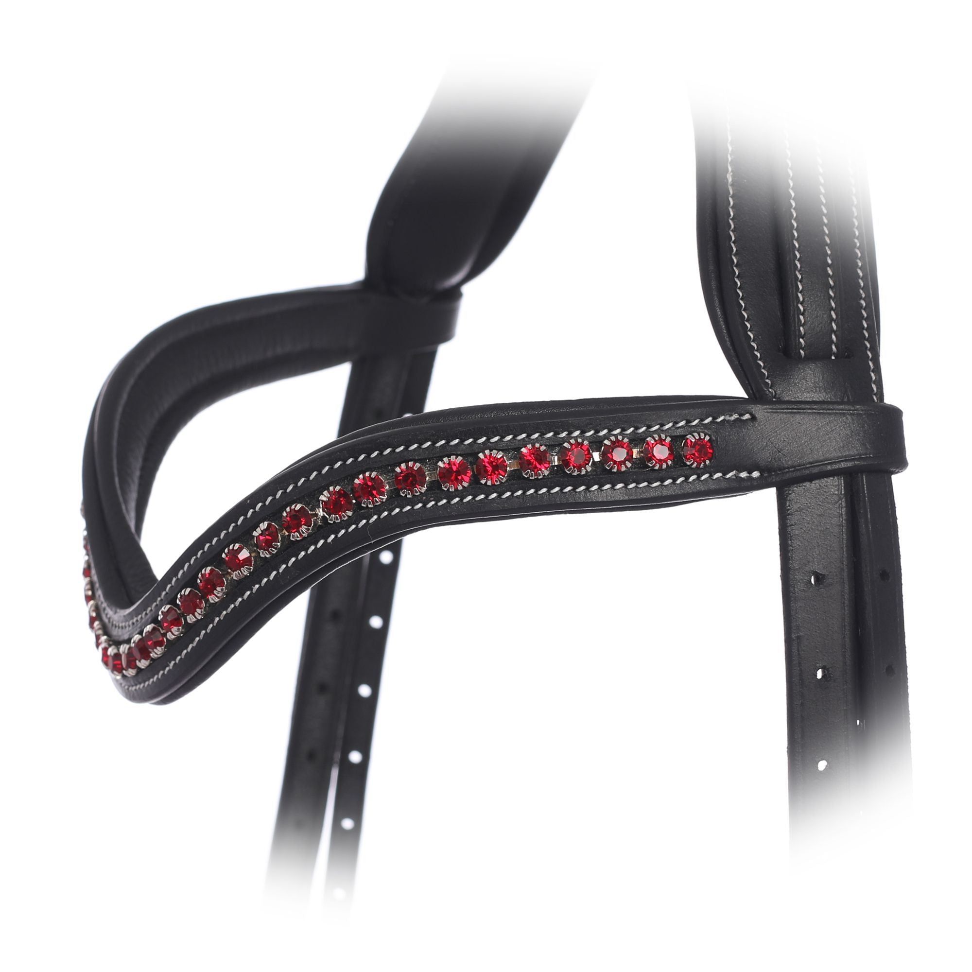 ExionPro Elegant Deep Curved Soft Padded Siam Crystal Decorated Browband | HT Animal Supply