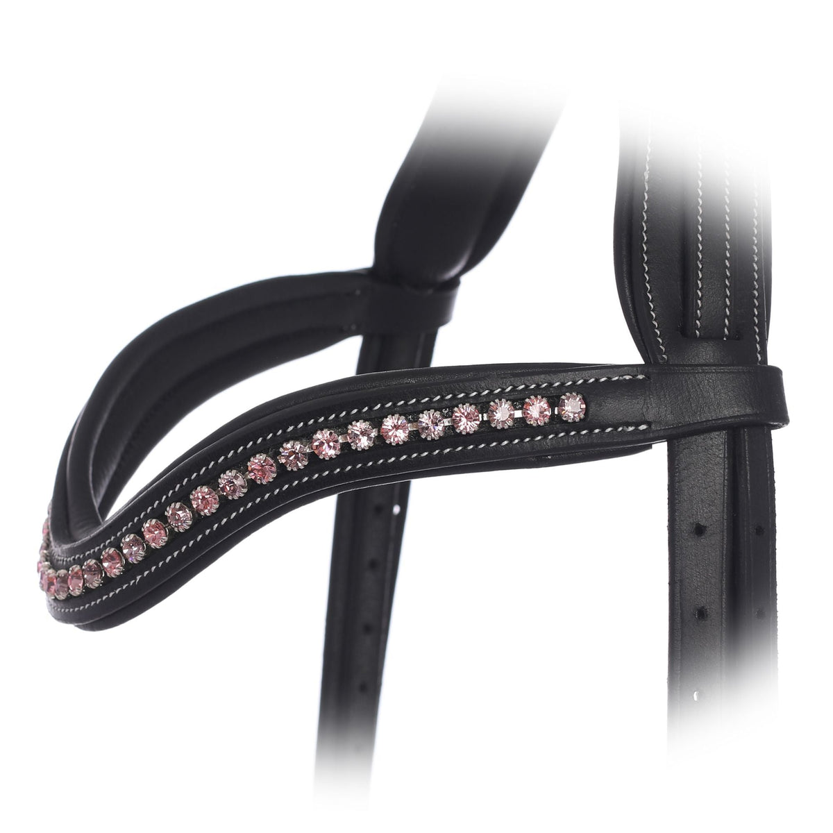 ExionPro Elegant Soft Padded Light Rose, Light Amethyst Colored Crystal Browband - HT Animal Supply