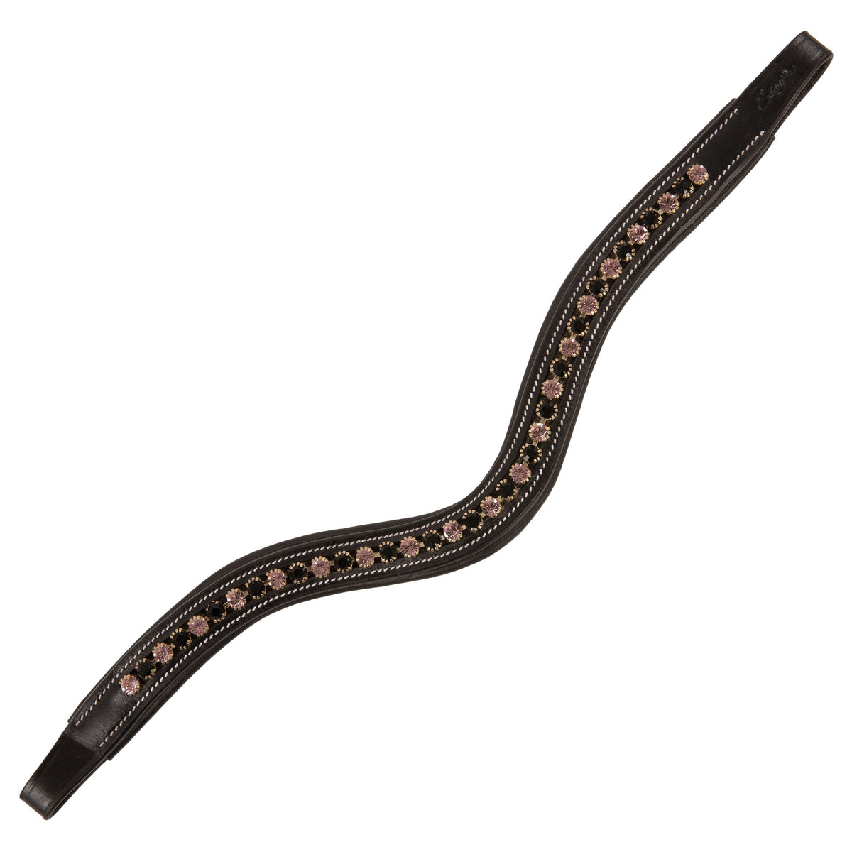 ExionPro Elegant Soft Padded Jet, Light Amethyst Colored Crystal Browband - HT Animal Supply