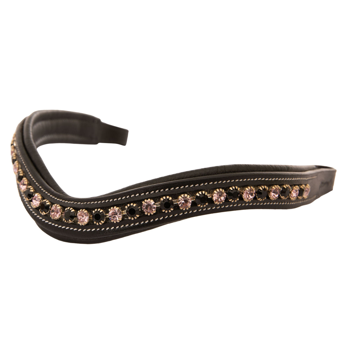 ExionPro Elegant Soft Padded Jet, Light Amethyst Colored Crystal Browband | HT Animal Supply