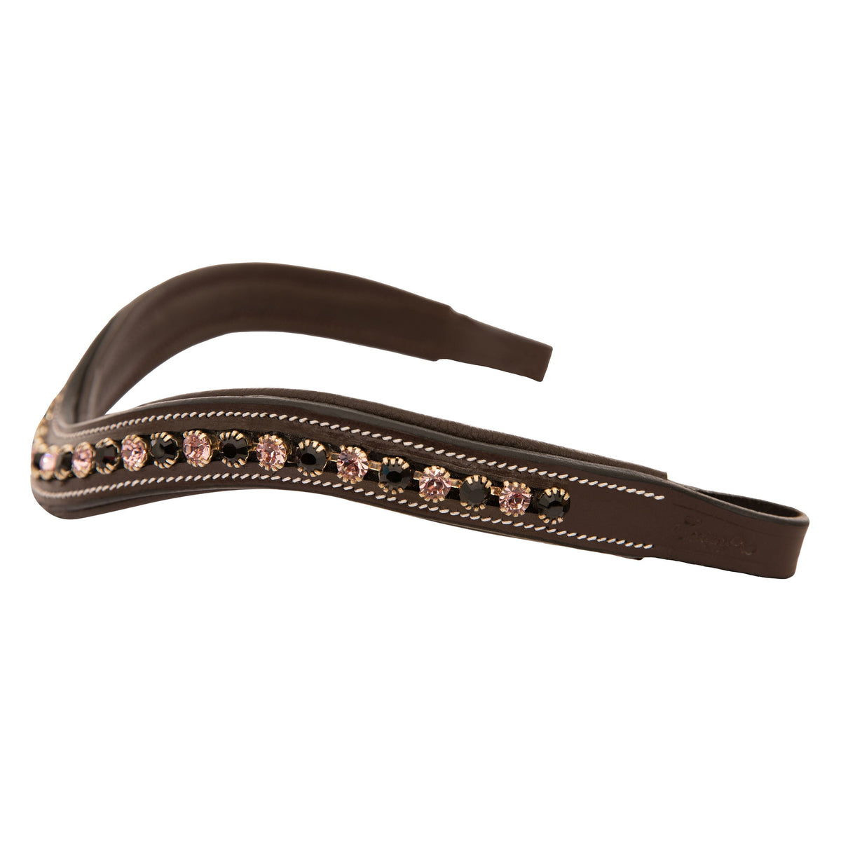 ExionPro Elegant Soft Padded Jet, Light Amethyst Colored Crystal Browband | HT Animal Supply