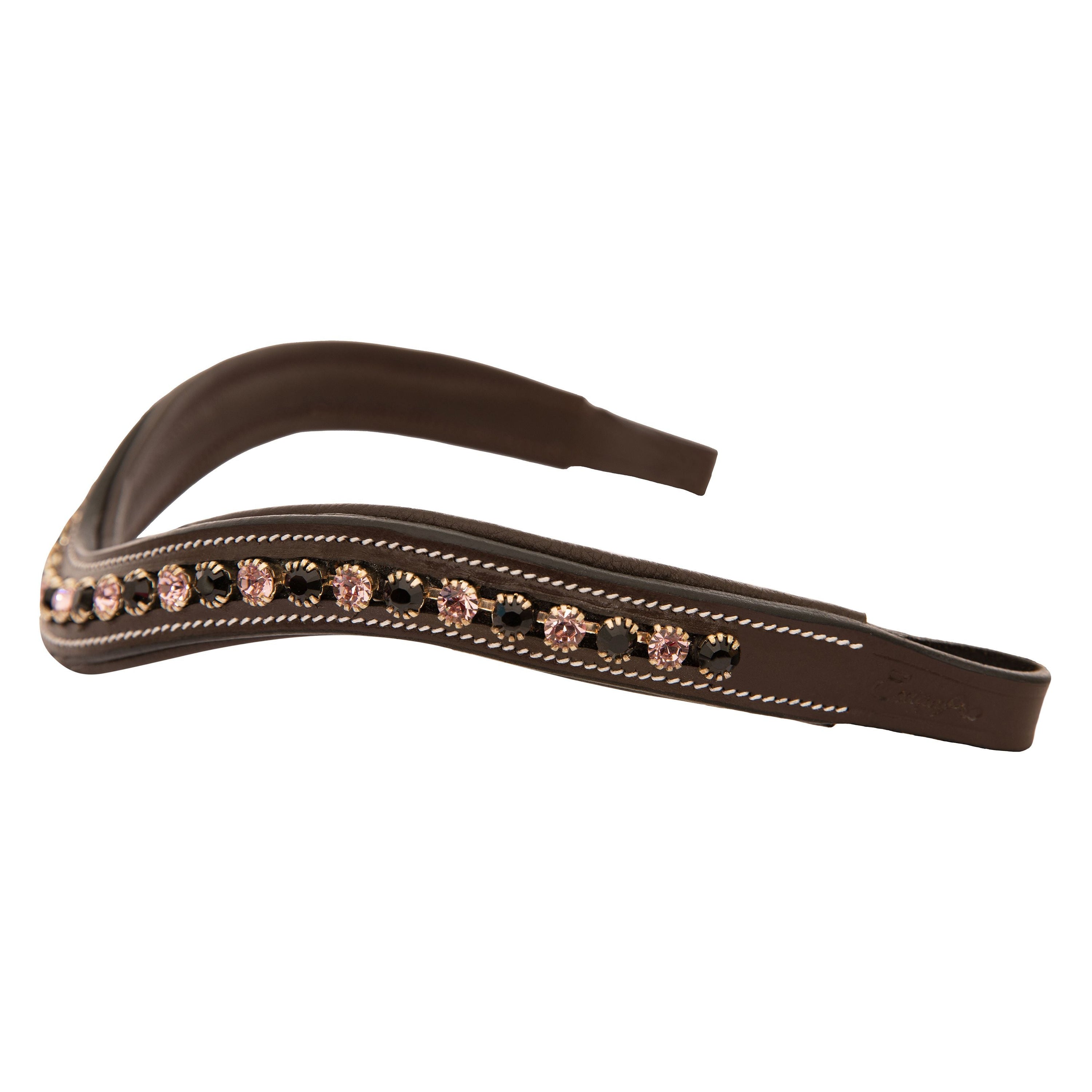 ExionPro Elegant Soft Padded Jet, Light Amethyst Colored Crystal Browband - HT Animal Supply