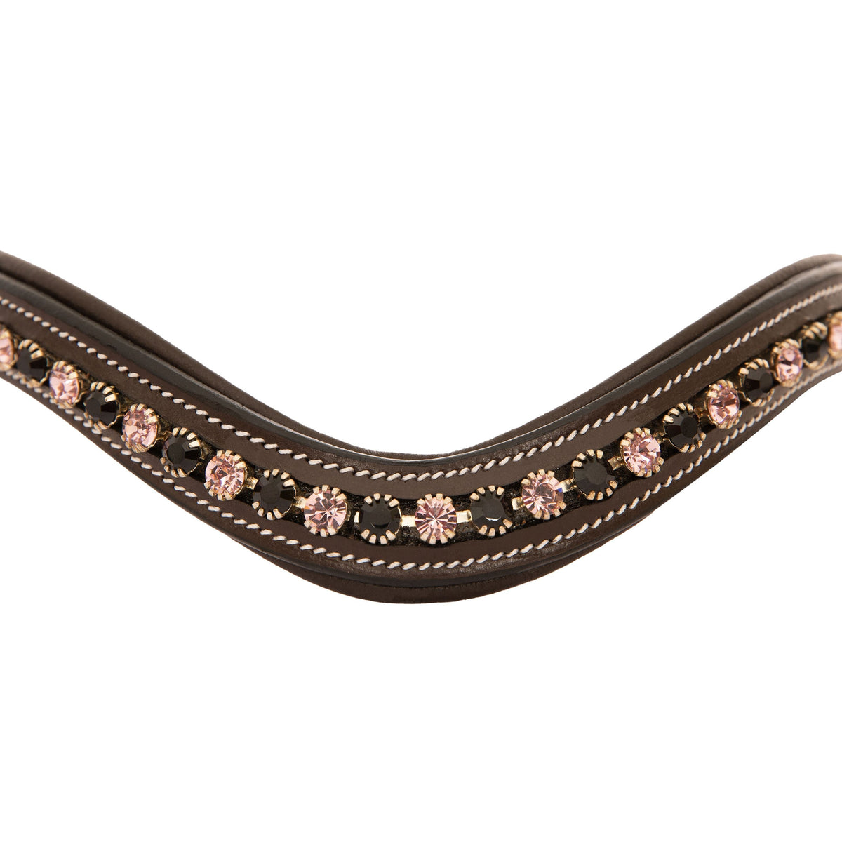 ExionPro Elegant Soft Padded Jet, Light Amethyst Colored Crystal Browband | HT Animal Supply