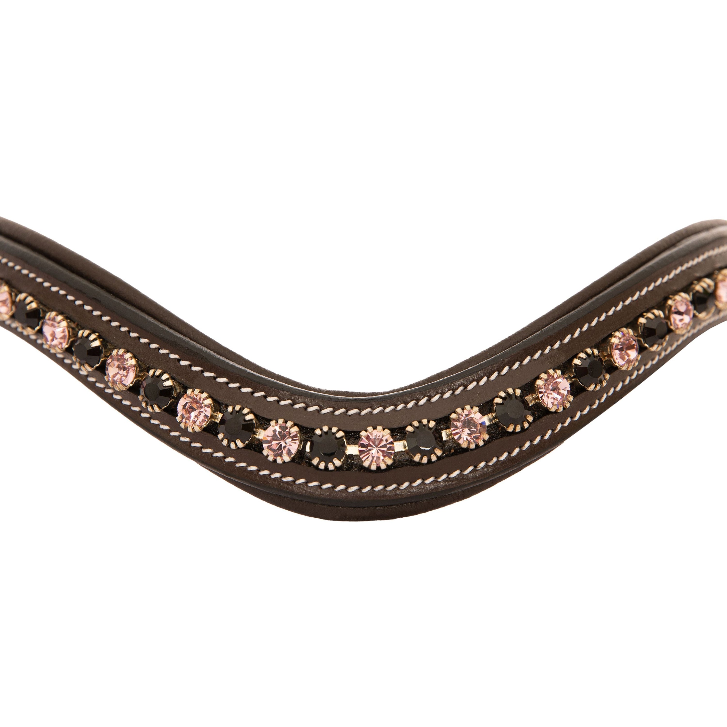 ExionPro Elegant Soft Padded Jet, Light Amethyst Colored Crystal Browband - HT Animal Supply
