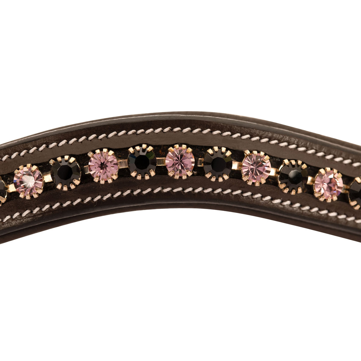 ExionPro Elegant Soft Padded Jet, Light Amethyst Colored Crystal Browband | HT Animal Supply