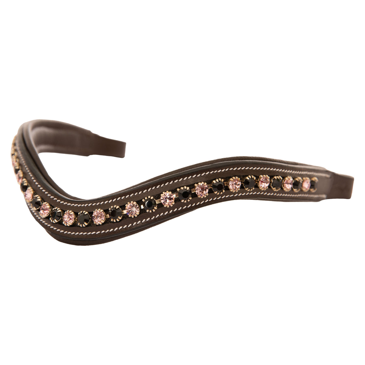 ExionPro Elegant Soft Padded Jet, Light Amethyst Colored Crystal Browband | HT Animal Supply