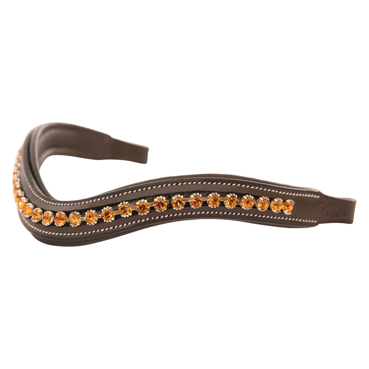 ExionPro Elegant Deep Curved Soft Padded Topaz Crystal Decorated Browband | HT Animal Supply