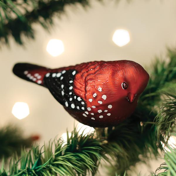 Old World Christmas: Strawberry Finch Christmas Ornament
