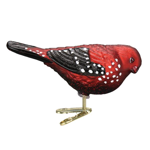 Old World Christmas: Strawberry Finch Christmas Ornament