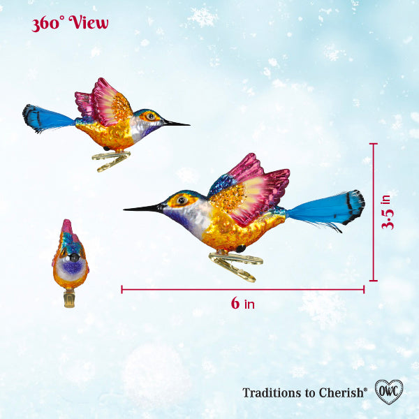 Old World Christmas: Vibrant Hummingbird Christmas Ornament
