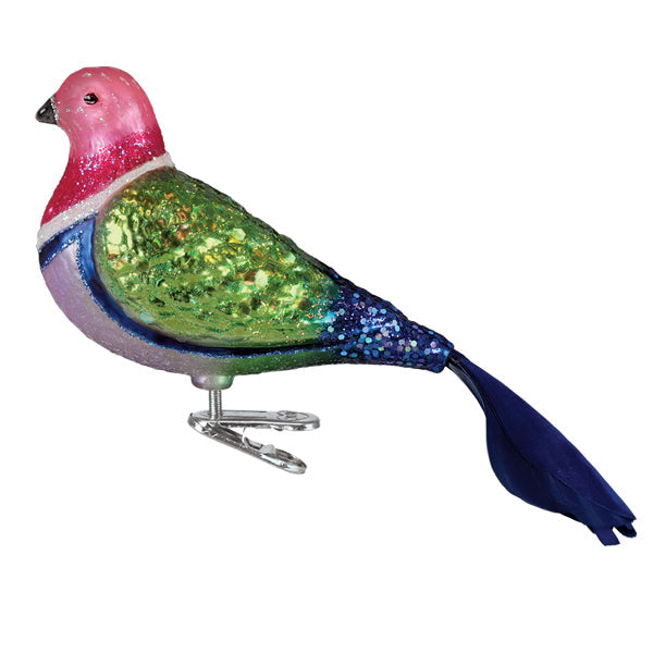Old World Christmas: Pink Fruit Dove Christmas Ornament