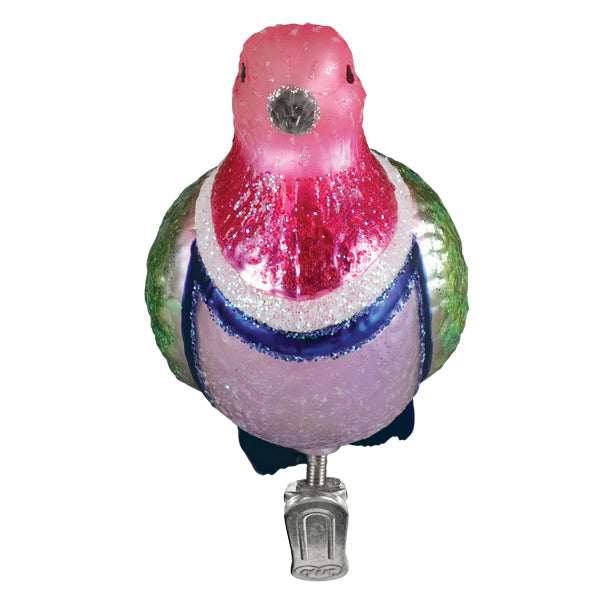 Old World Christmas: Pink Fruit Dove Christmas Ornament